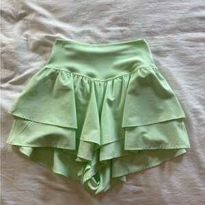Aerie Mint Green Ruffle Shorts